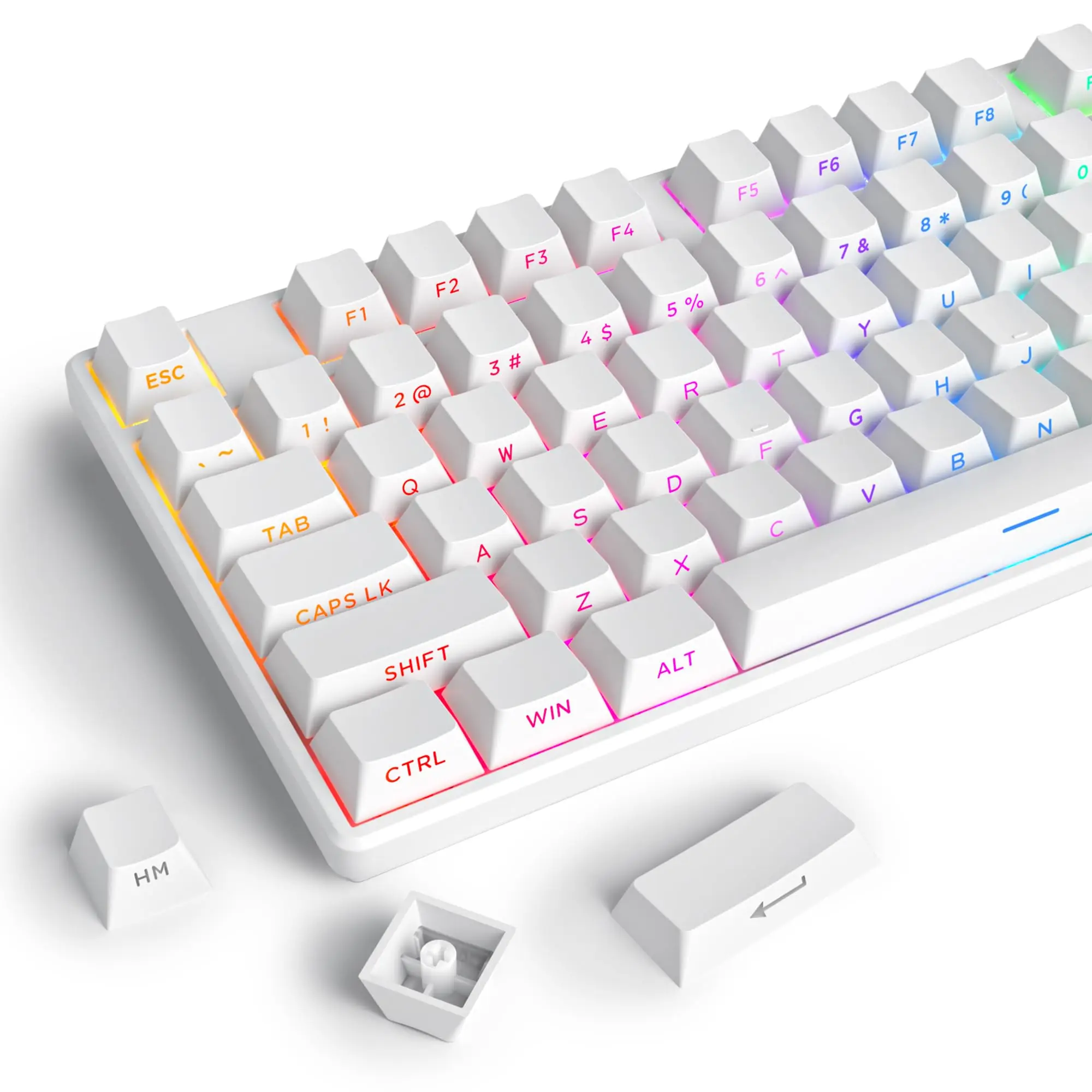 Keyboard Gaming Black - 134 teclas duplo tiro pbt keycaps