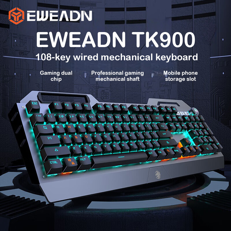 Keyboard Gaming Mac - Teclado Mecânico EWEADN TK900 USB-C Recarregável