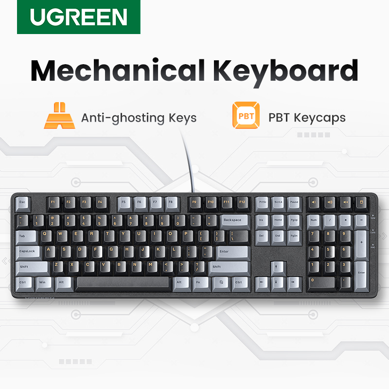 Keyboard Gaming Mac - UGREEN-108 PBT Keycaps Teclado Mecânico com