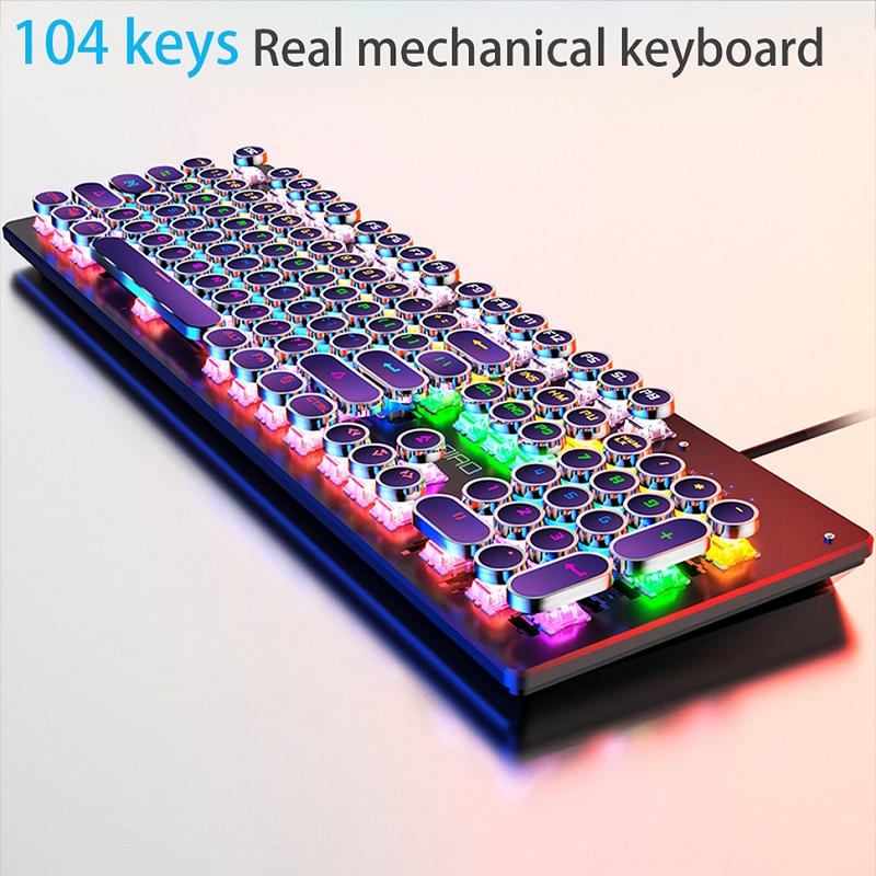 Gaming Keyboard And Mouse For Xbox - Retro punk teclado mecânico azul preto