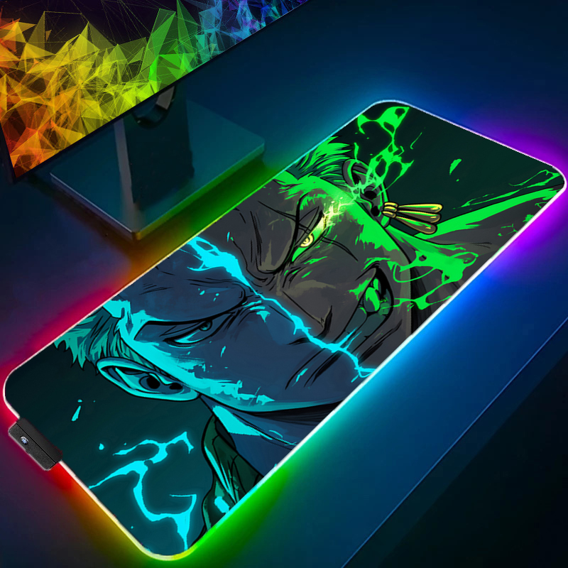 Gaming Keyboard Theme - Uma peça zoro mouse pad rgb