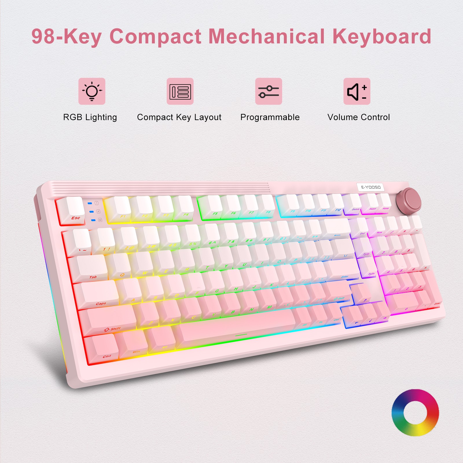 Gaming Keyboard E Yooso - Teclado Mecânico Gamer E-YOOSO de 98