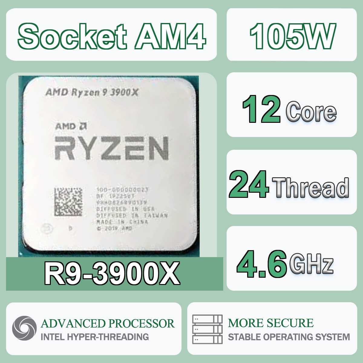 Amd Cpu Ryzen 9 - Processador de Jogos AMD Ryzen 9
