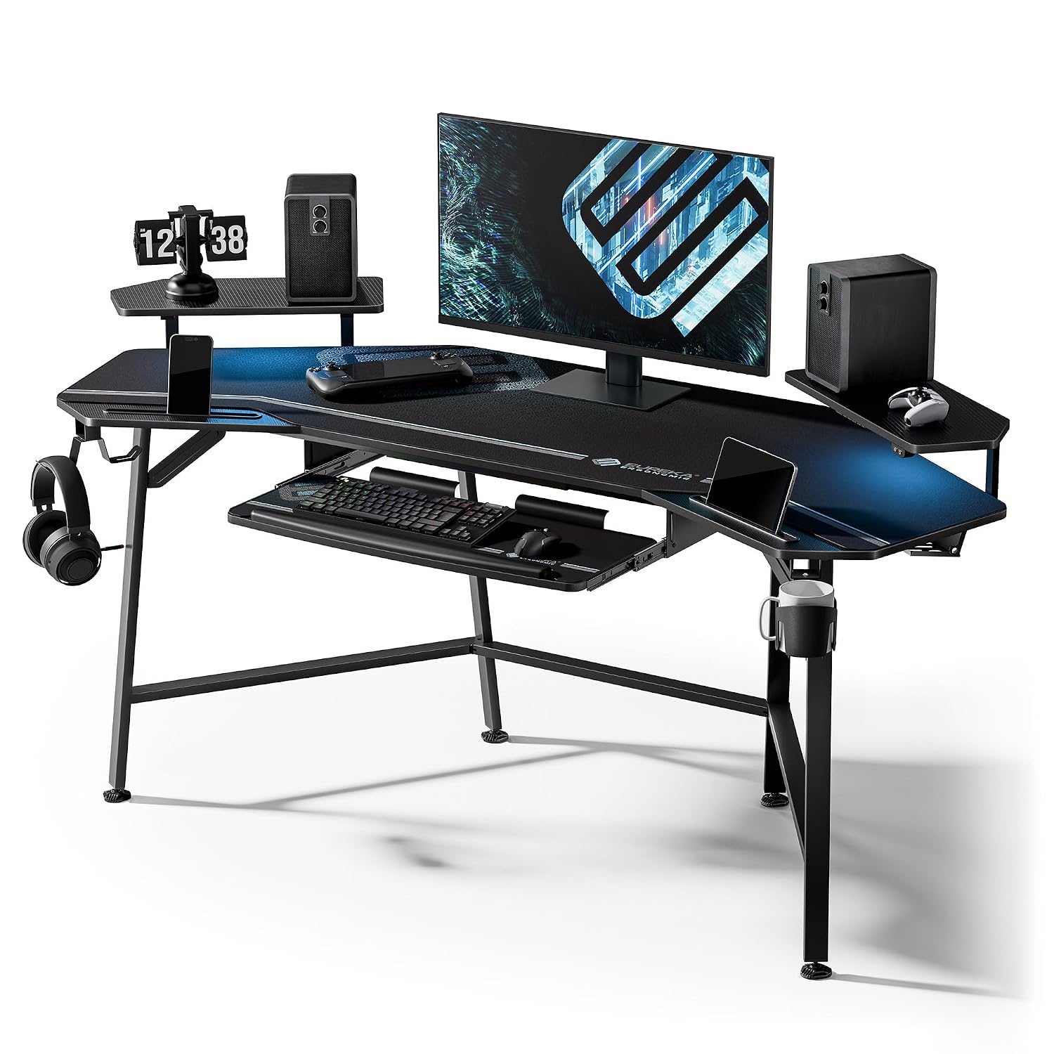 Keyboard Gaming Black - Mesa de Jogos com Bandeja para