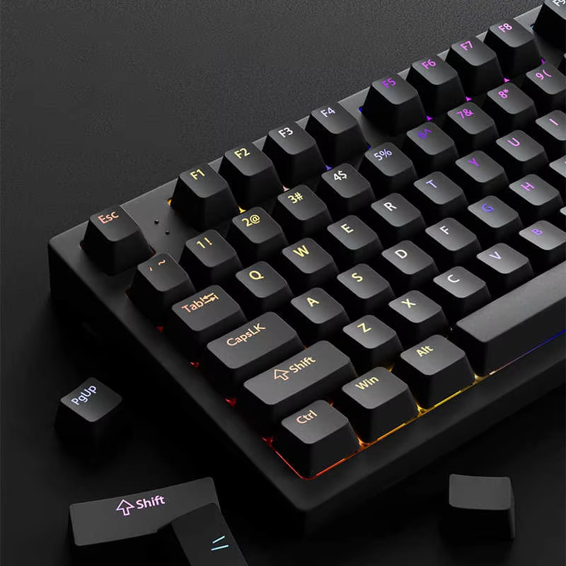Keyboard Gaming Black - 130+ Teclas Pretas Personalizadas Double Shot
