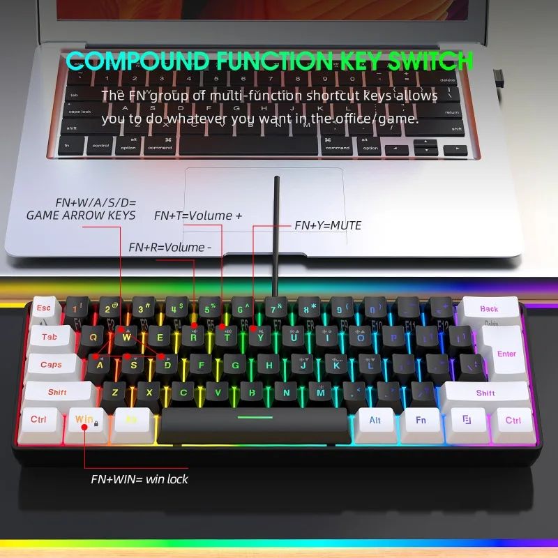 Kit de Teclado e Mouse 60% par - Gaming Keyboard And Mouse For Xbox avaliação e preço