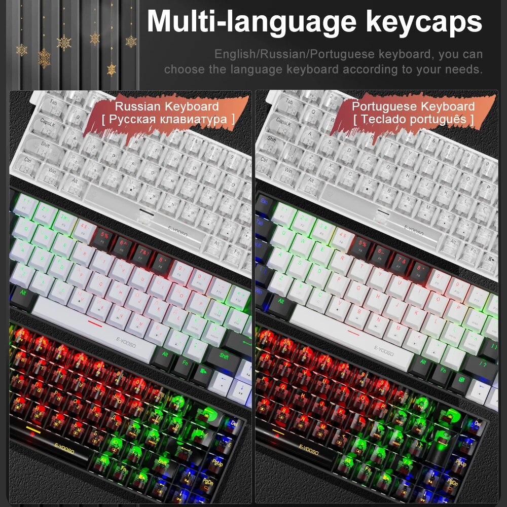 E-YOOO-Mini Slim Teclado Mecân - Gaming Keyboard E Yooso avaliação e preço
