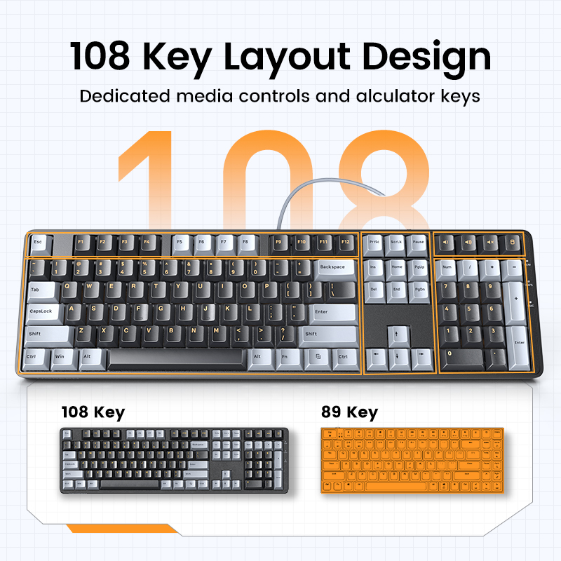 UGREEN-108 PBT Keycaps Teclado - Keyboard Gaming Mac avaliação e preço
