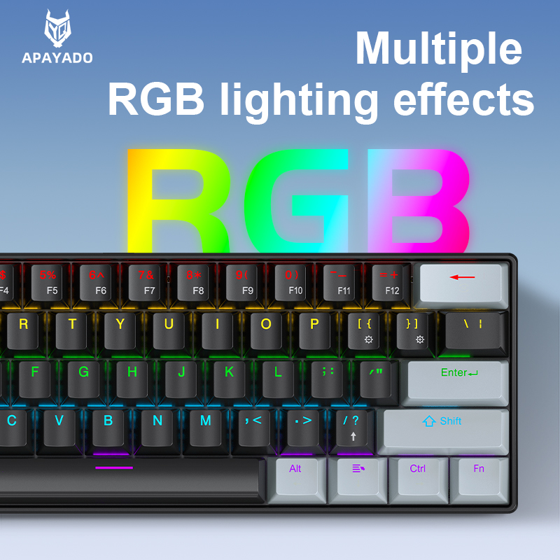 APAYADO K61 Mini teclado mecân - Gaming Keyboard Half avaliação e preço
