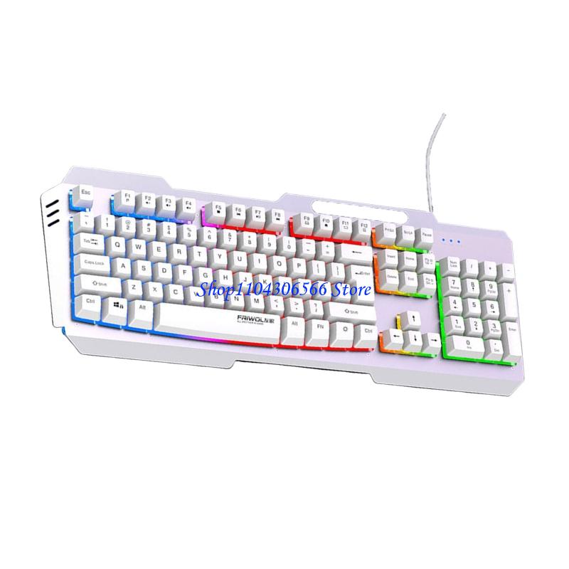 Teclado com fio metal 02DD DS6 - Gaming Keyboard Half avaliação e preço