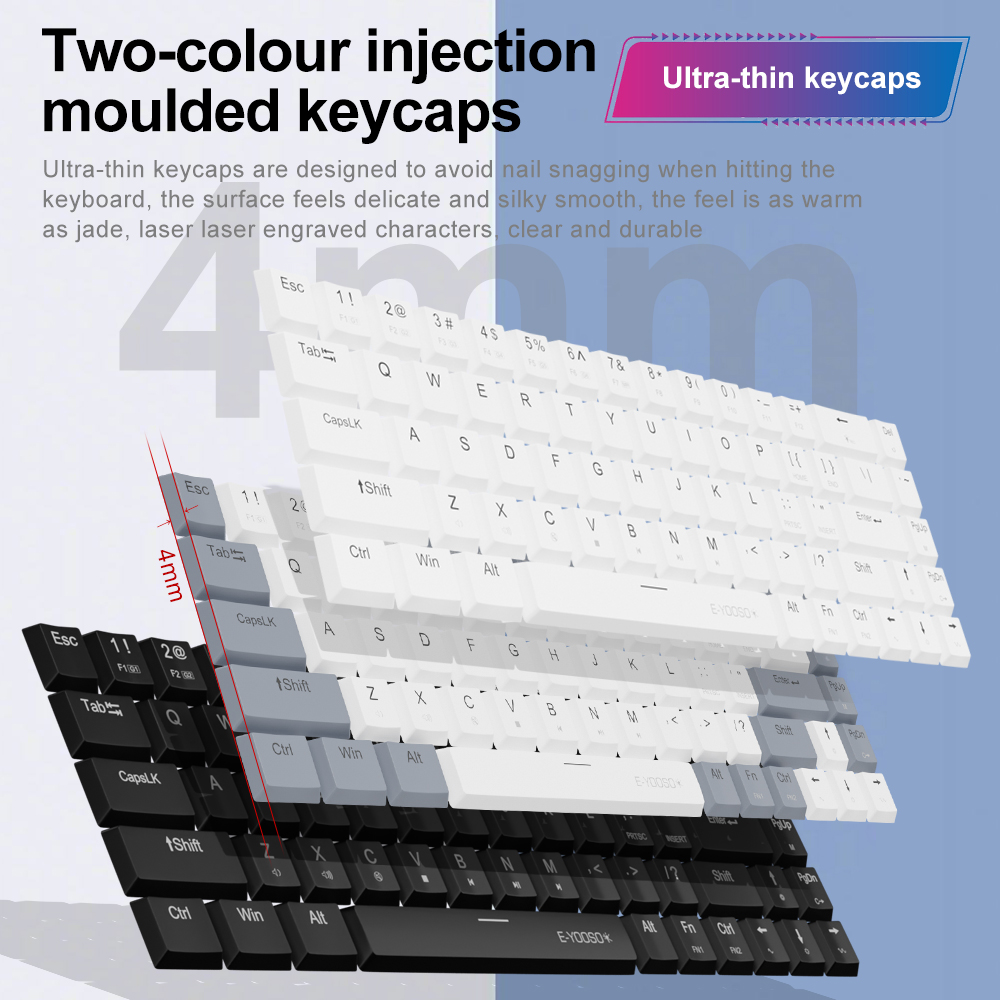 E-YOOSO A68 RGB Mini Slim USB  - Gaming Keyboard E Yooso avaliação e preço