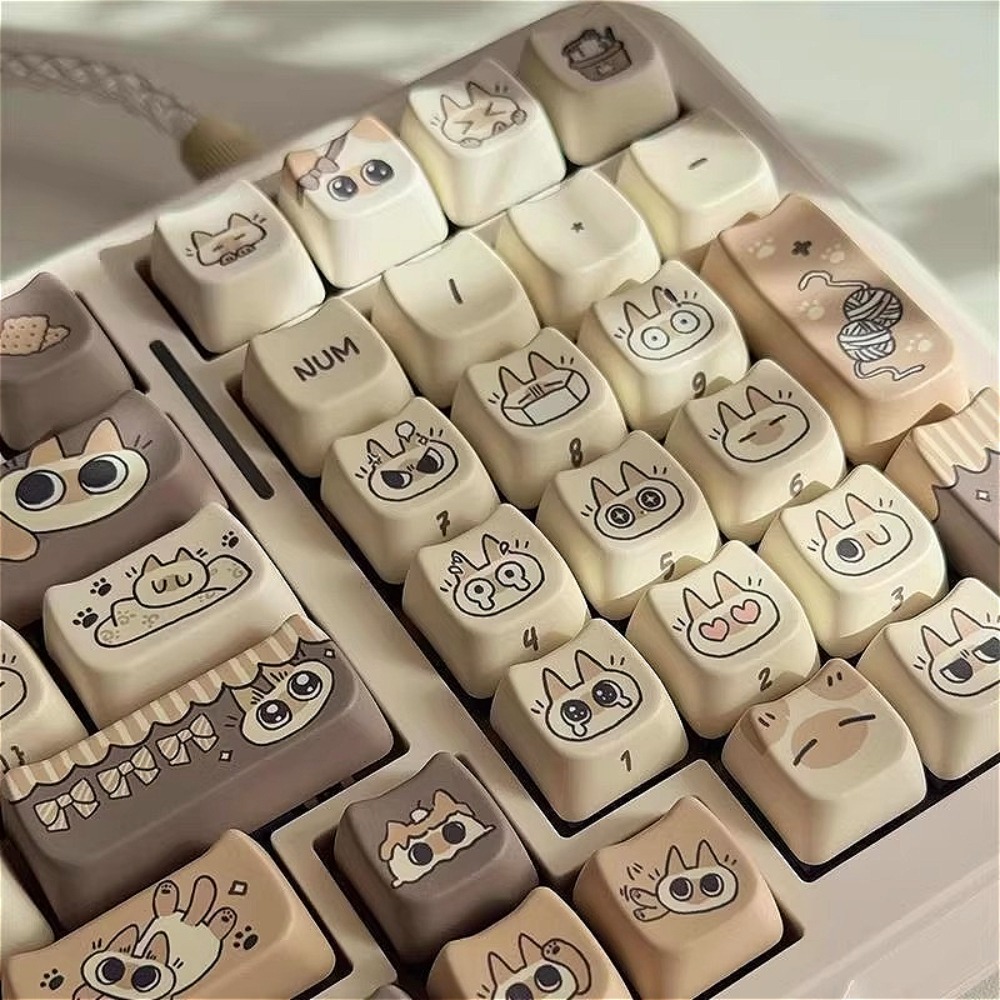 Cute Cat Keycap MAO Perfil PBT - Gaming Keyboard Tkl avaliação e preço