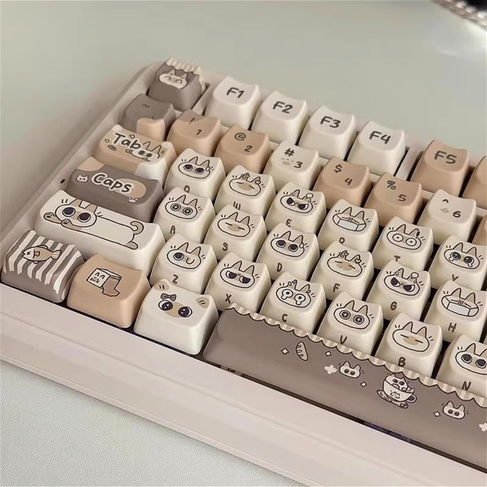 Cute Cat Keycap MAO Perfil PBT - Gaming Keyboard Tkl avaliação e preço