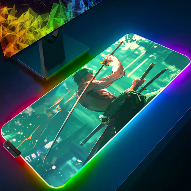 Uma peça zoro mouse pad rgb ac - Gaming Keyboard Theme avaliação e preço