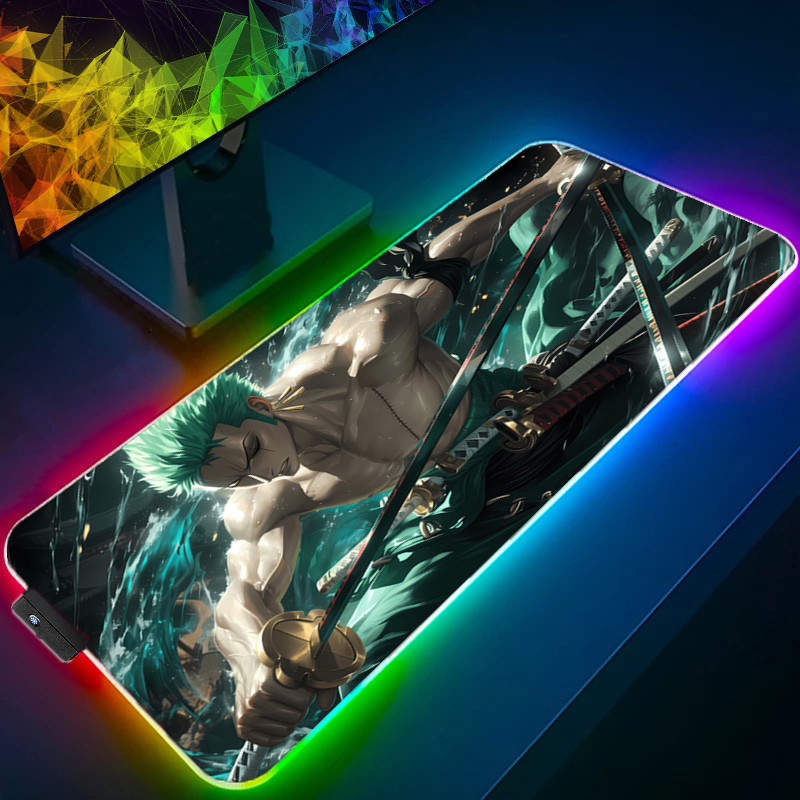 Uma peça zoro mouse pad rgb ac - Gaming Keyboard Theme avaliação e preço