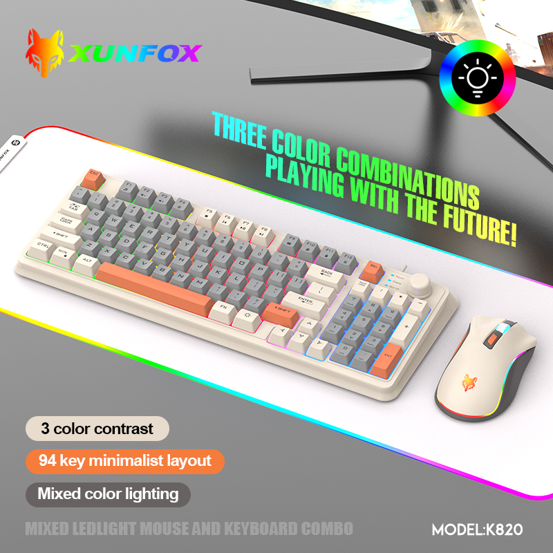 K820 USB com fio jogo teclado  - Gaming Keyboard Bundle avaliação e preço