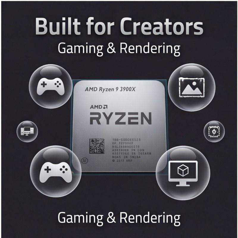 Processador AMD Ryzen 9 3900X  - Amd Cpu Ryzen 9 avaliação e preço