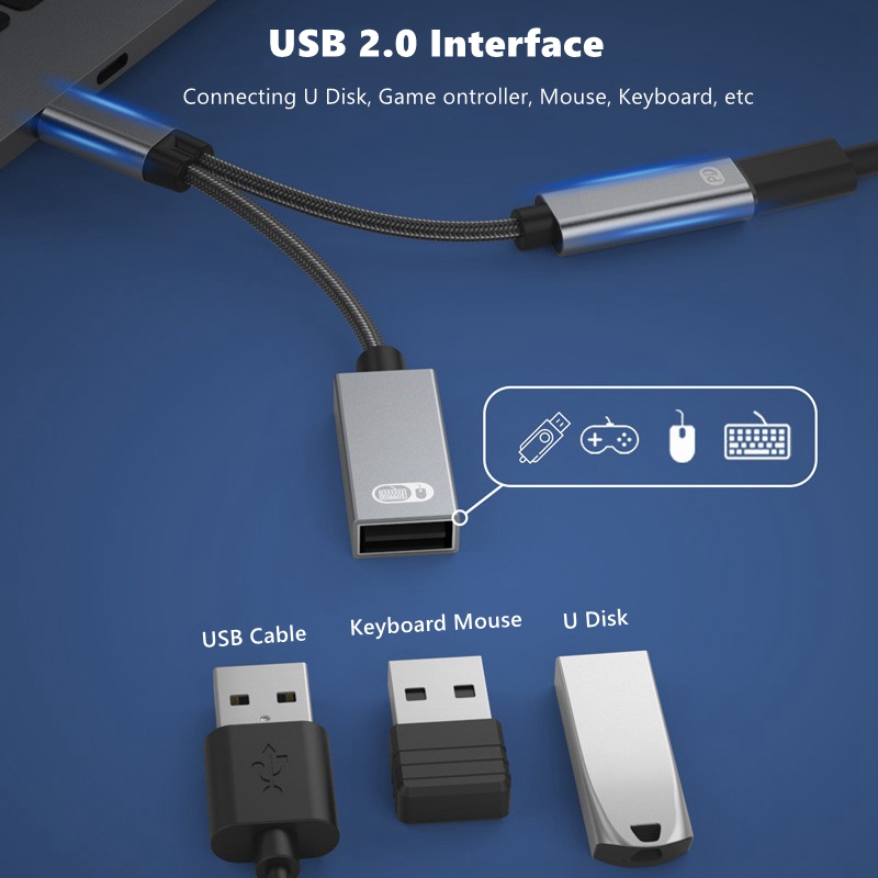 Áudio 1 a 2 Tipo-C para USB OT - Gaming Keyboard Type C avaliação e preço