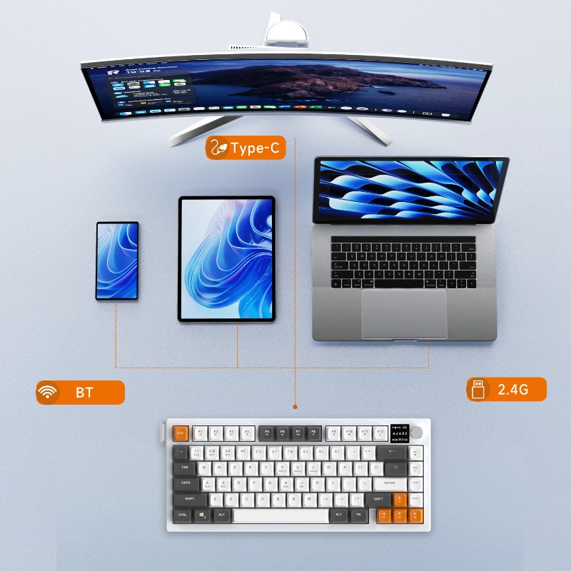 Teclado Tri-Mode AJAZZ AF82 75 - Keyboard Gaming Mac avaliação e preço
