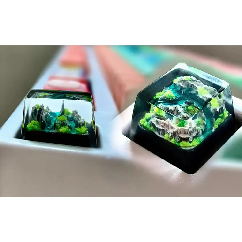 Montanha e mar keycaps resina  - Gaming Keyboard Affordable avaliação e preço